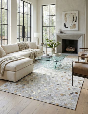 5' 2 x 8' 2 Cowhide - Patchwork Rug