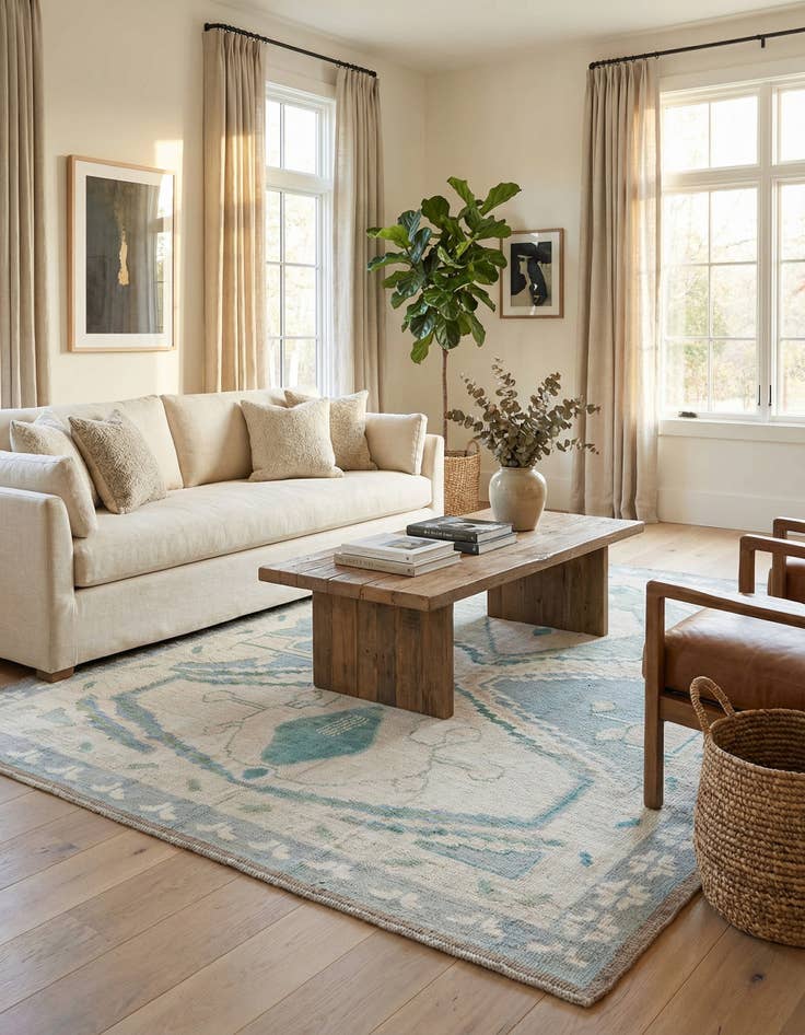 Detail image of 8' 8 x 10'  Hand Knotted Moroccan Wool Rug