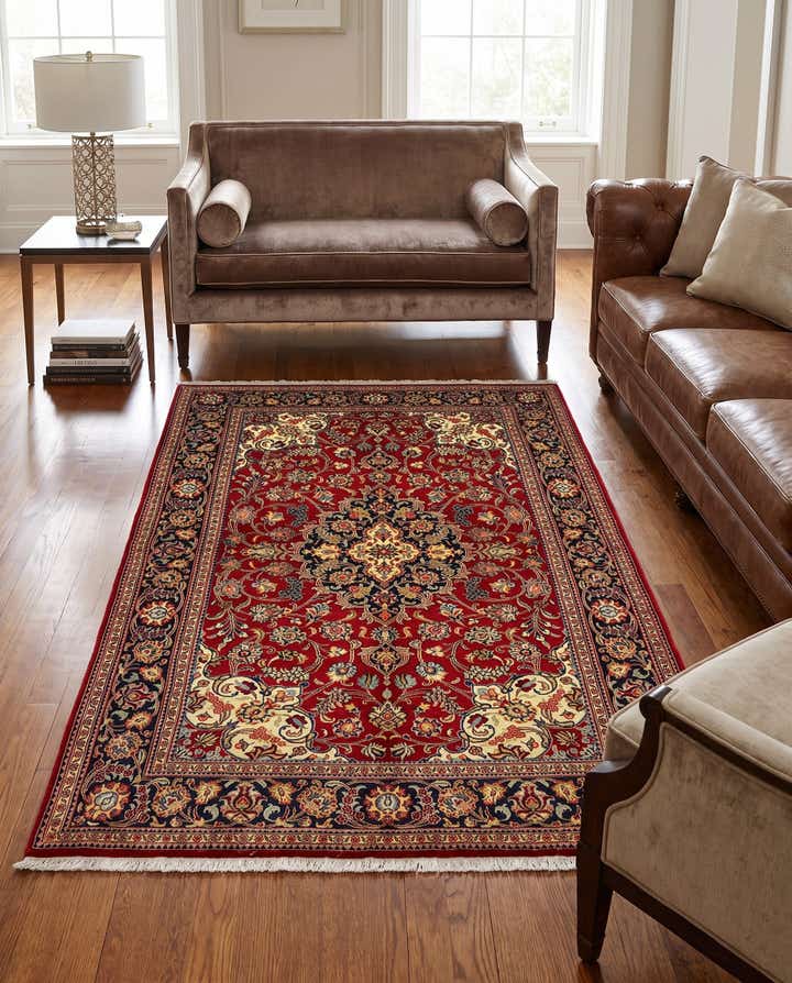 140cm x 215cm Handgeknüpft Qom Persisch Teppich