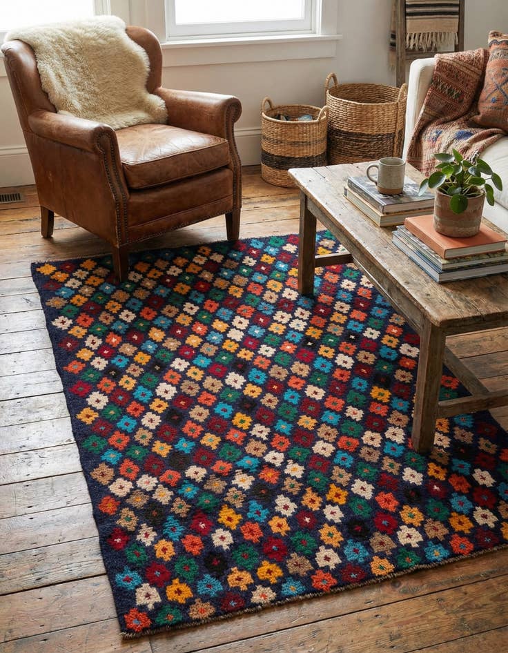 Detail image of 3' x 4' 5  Hand Knotted Balouch Wool Rug