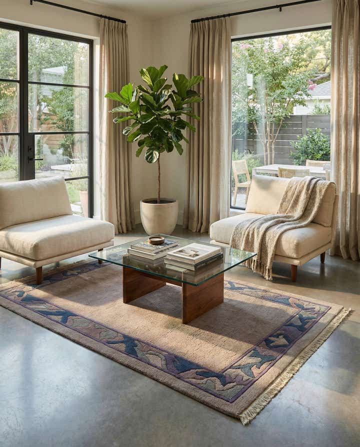 4' 3 x 6' 2 Hand Knotted Tibet Wool Rug