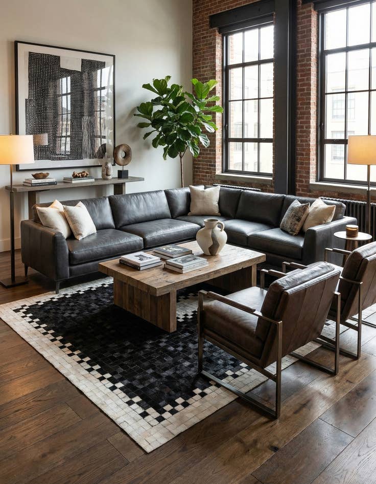 Detail image of 5' 1 x 7' 11 Cowhide Stocks Rug