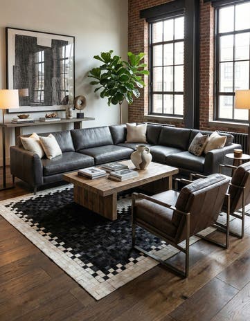5' 1 x 7' 11 Cowhide Stocks Rug