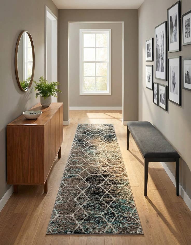 Detail image of 2' x 8' 8 Trellis Frieze Runner Rug