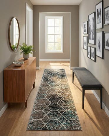  2' x 8' 8 Lattice Frieze Runner Rug