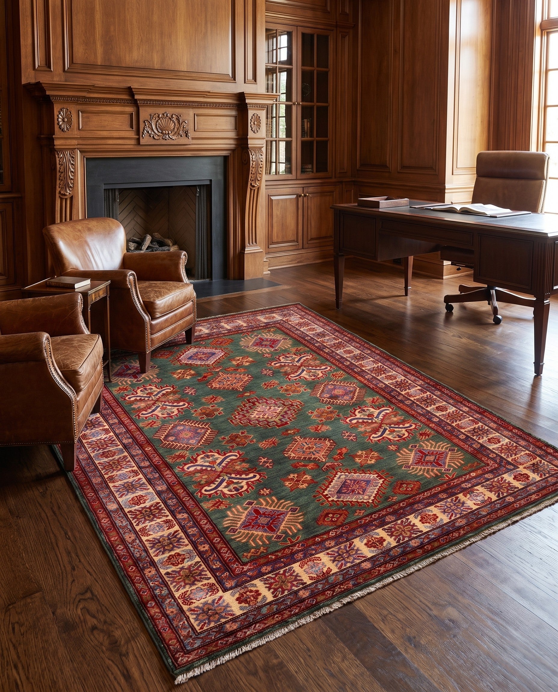 5' x 6' 6 Hand Knotted Kazak Rug