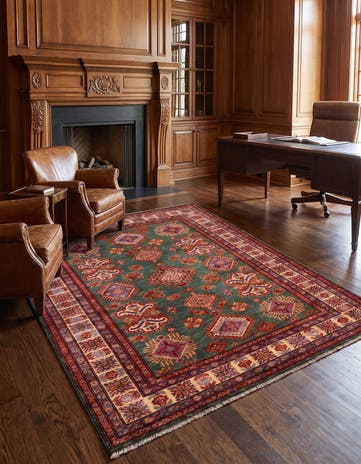 5' x 6' 6 Hand Knotted Kazak Rug