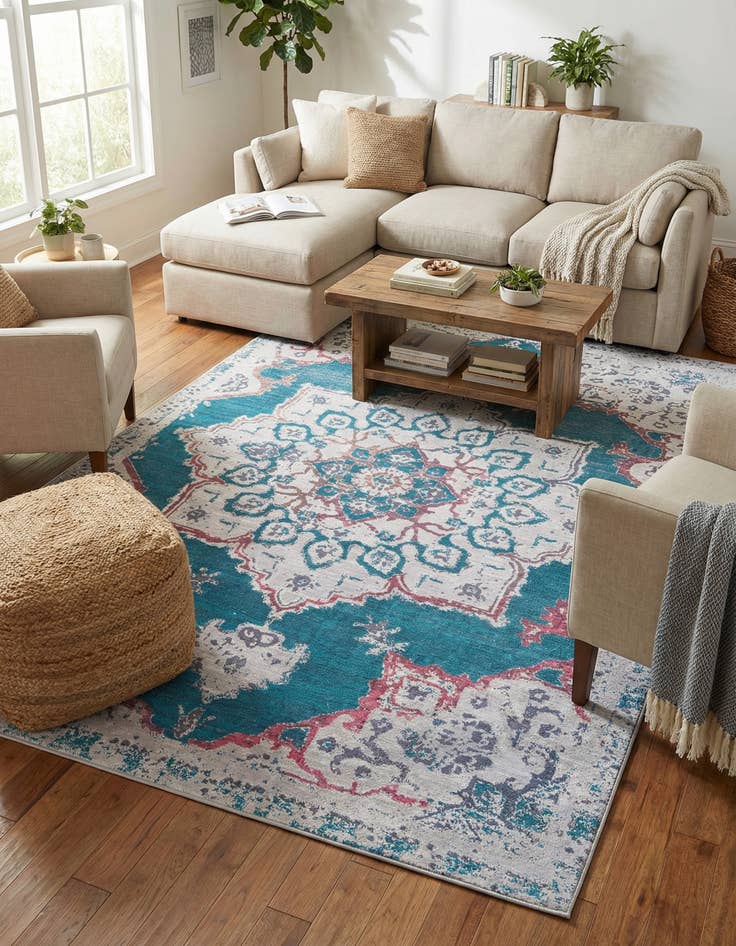 Detail image of 7' 10 x 11'  Washable Renaissance Rug