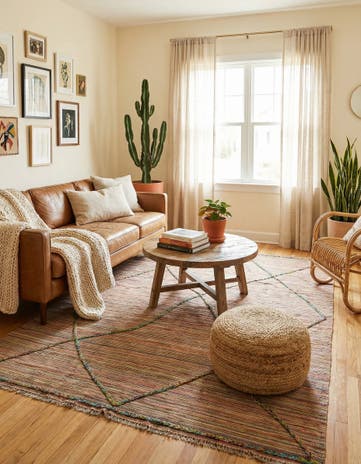 5' 9 x 7' 5 Hand Knotted Moroccan Wool Rug
