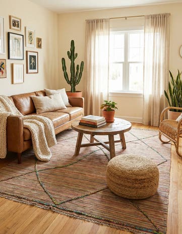 5' 9 x 7' 5 Hand Knotted Moroccan Wool Rug