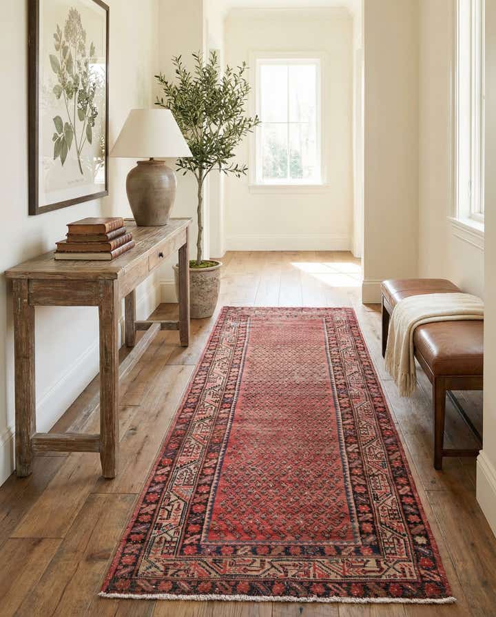 3' 7 x 10' 1 Hand Knotted Ultra Vintage Persian Wool Runner Rug