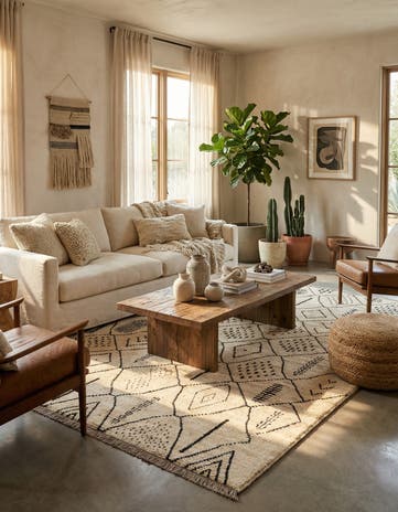 6' 6 x 9' 4 Hand Knotted Darya Wool Rug