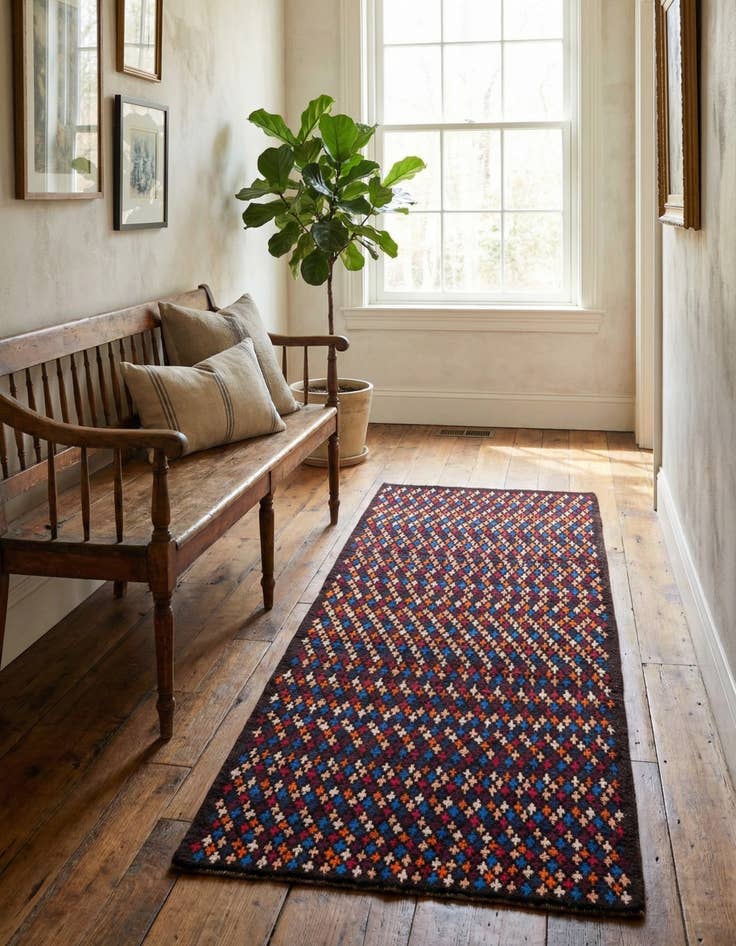 Detail image of 4' x 5' 8  Hand Knotted Balouch Wool Rug