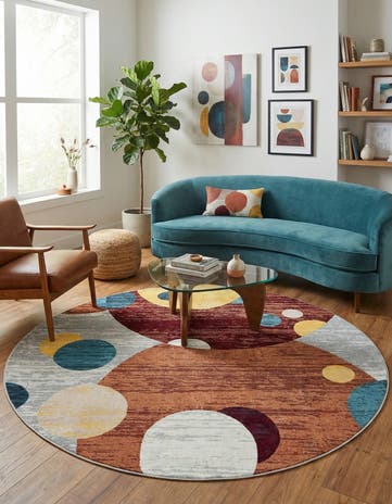 7' 10 x 7' 10 Kamala Washable Round Rug