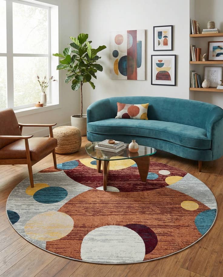 Detail image of 7' 10 x 7' 10 Kamala Washable Round Rug