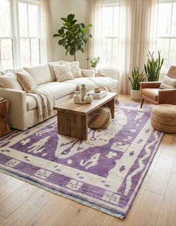 5' 10 x 9' 5 Hand Knotted Moroccan Wool Rug