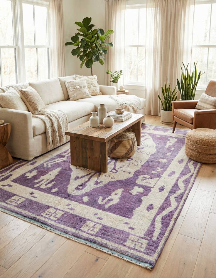 Detail image of 5' 10 x 9' 5  Hand Knotted Moroccan Wool Rug