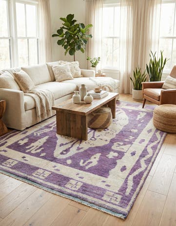 5' 10 x 9' 5 Hand Knotted Moroccan Wool Rug