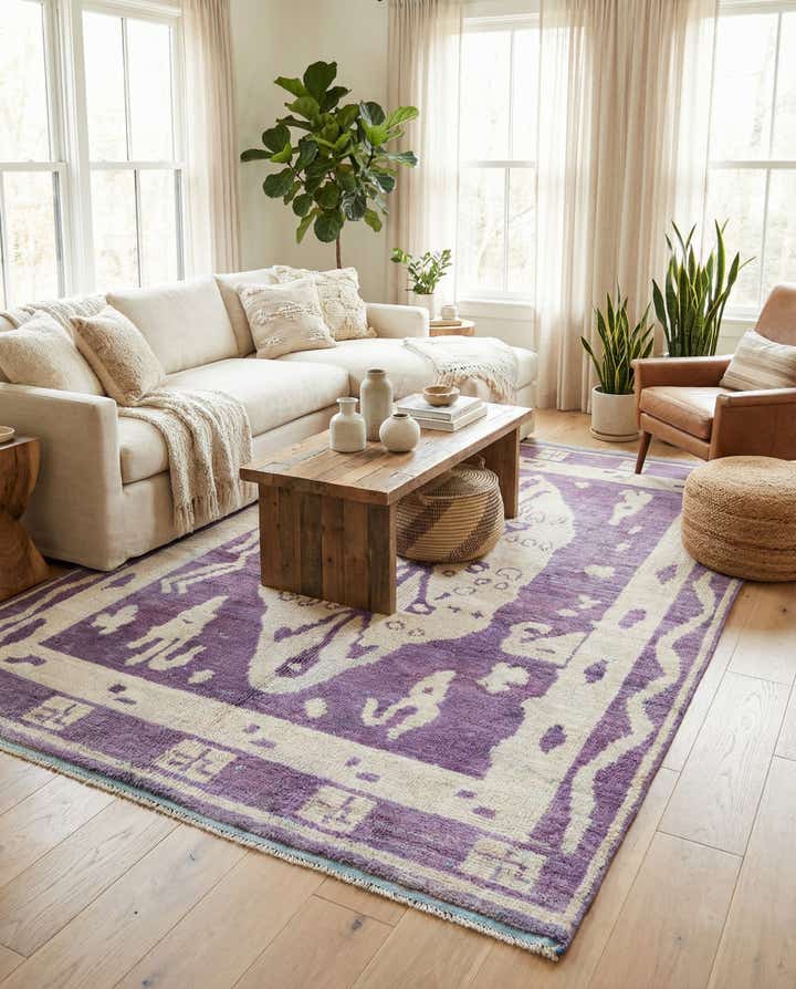 5' 10 x 9' 5 Hand Knotted Moroccan Wool Rug