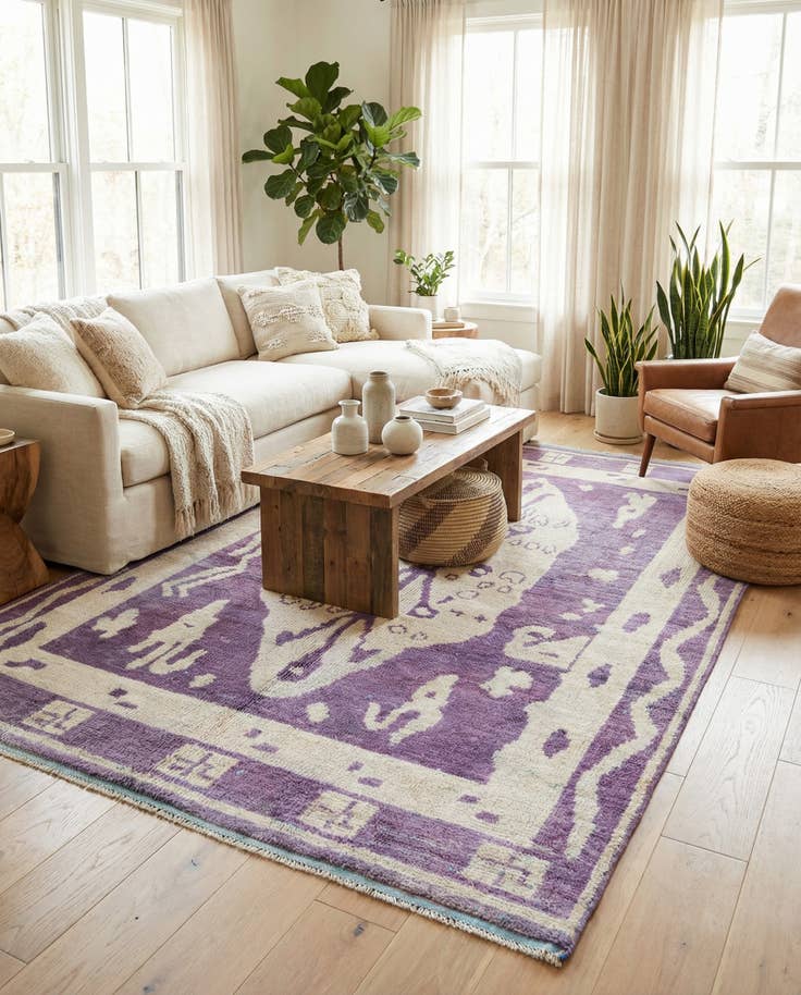 Detail image of 5' 10 x 9' 5 Hand Knotted Moroccan Wool Rug