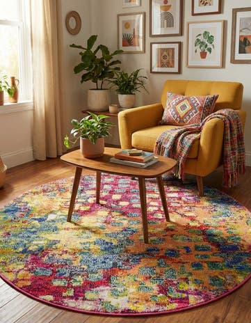 4' x 4' Washable Sevilla Round Rug