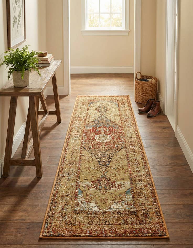 Detail image of 2' x 6'  Washable Traditional Indoor / Outdoor Runner Rug