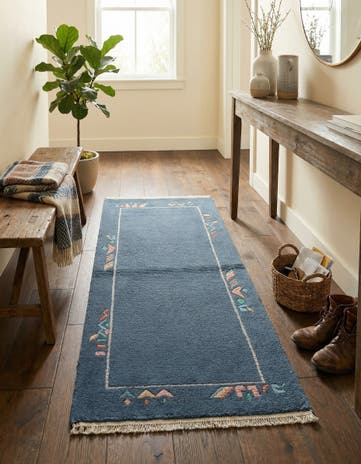 2' 4 x 4' 7 Hand Knotted Nepal Wool Runner Rug