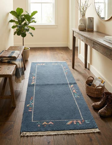2' 4 x 4' 7 Hand Knotted Nepal Wool Runner Rug