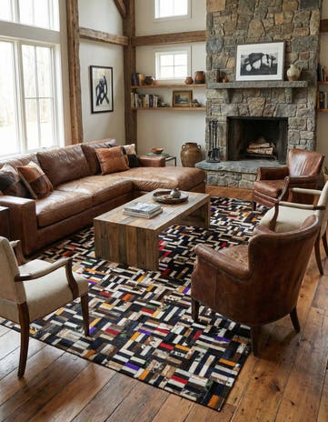 5' x 7' 11 Cowhide - Patchwork Rug