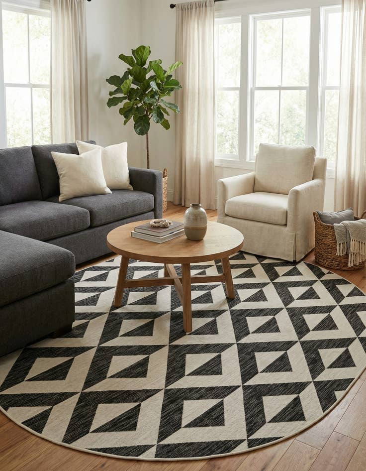 Detail image of 7' 10 x 10'  Washable Jill Zarin Napa Indoor / Outdoor Oval Rug