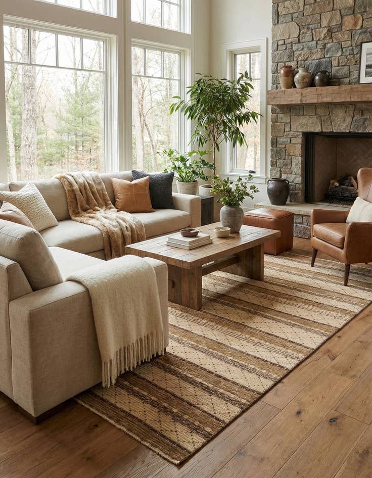 Detail image of 6' 3 x 10' 9  Hand Knotted Modern Ziegler Rug