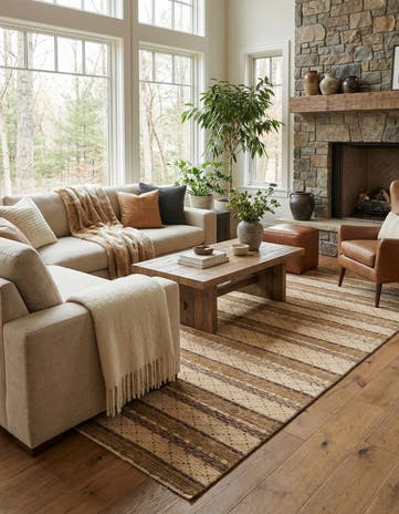 6' 3 x 10' 9 Hand Knotted Modern Ziegler Rug