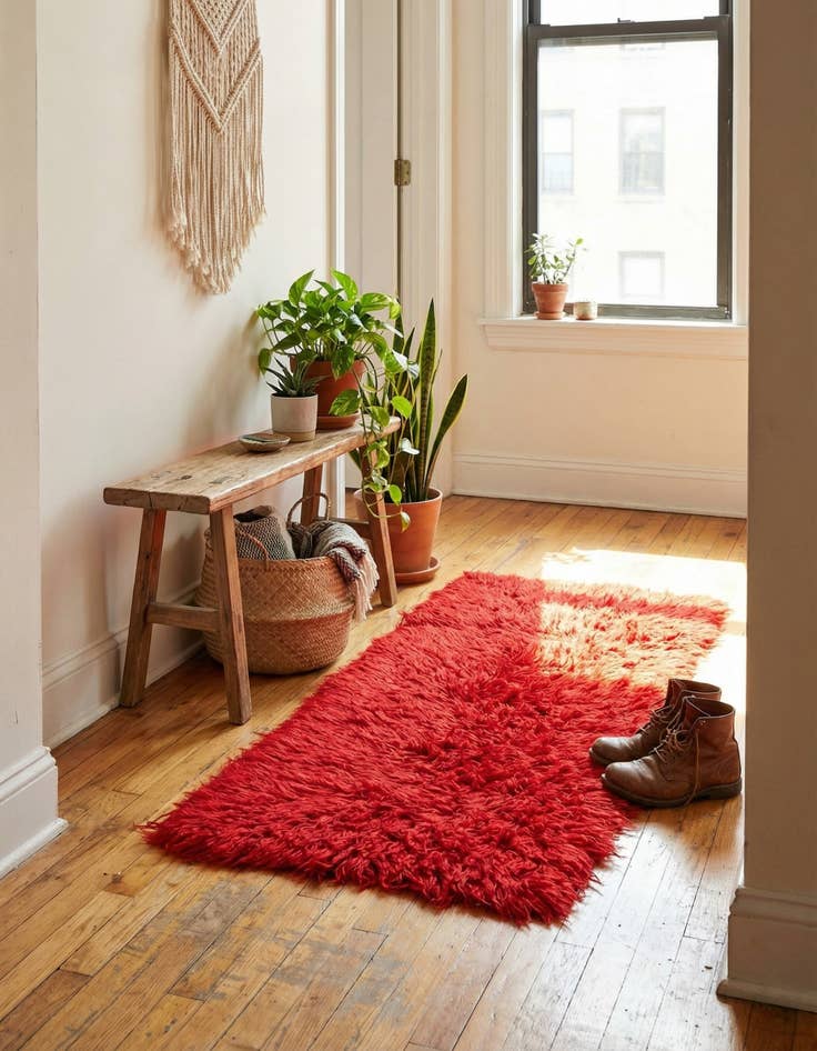 Detail image of 2' x 5'  Hand Knotted Moroccan Wool Runner Rug