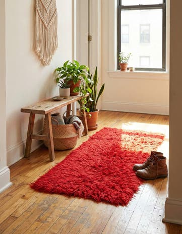 2' x 5' Hand Knotted Moroccan Wool Runner Rug