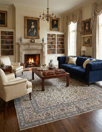9' 9 x 13' 3 Kashan Wool Rug