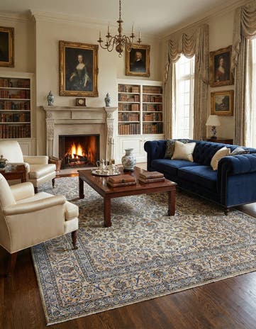 9' 9 x 13' 3 Kashan Wool Rug