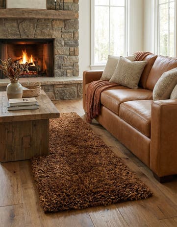 2' 5 x 5' Solid Shag Rug