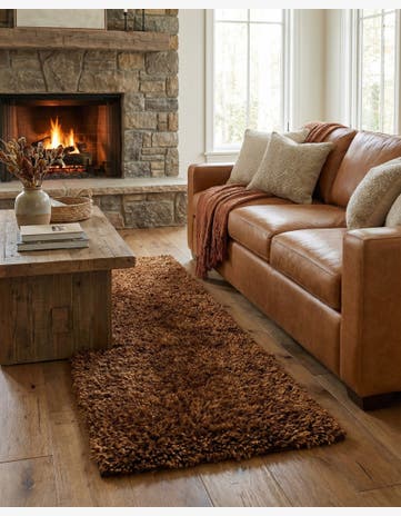 2' 5 x 5' Solid Shag Rug