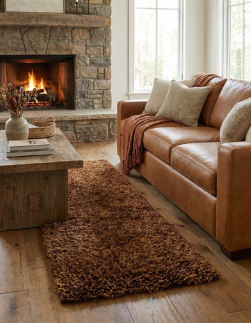 2' 5 x 5' Solid Shag Rug