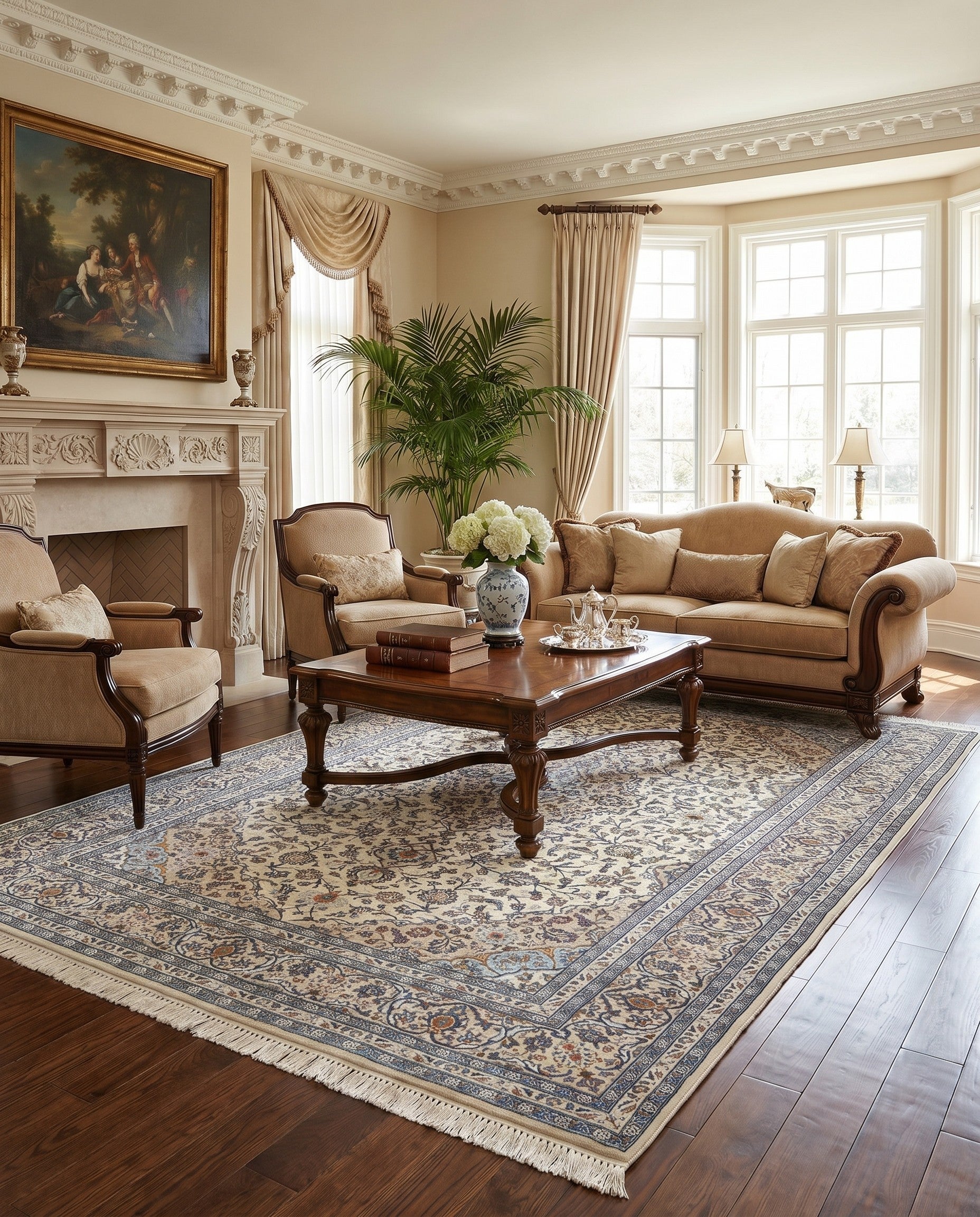 8' 1 x 11' 8 Kashan Wool Rug