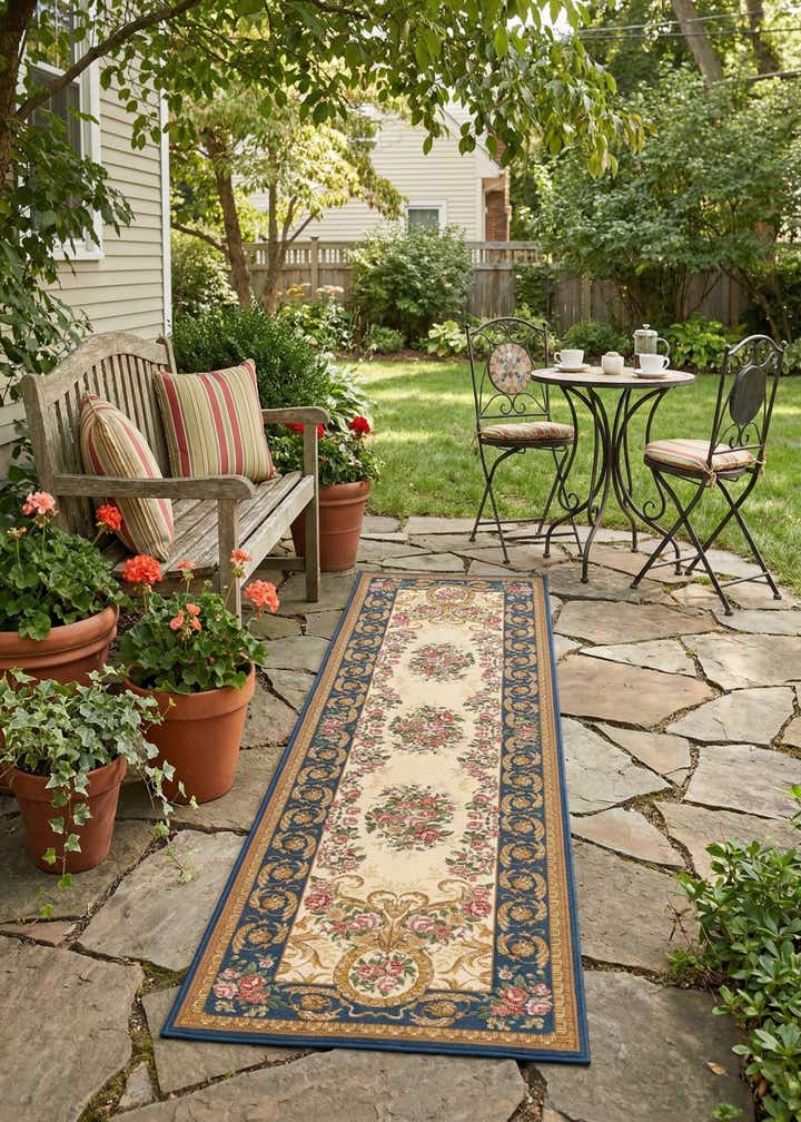 2' 7 x 10' Easy-Clean Traditional Indoor / Outdoor Runner Rug