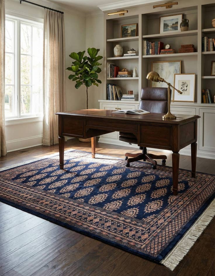 Detail image of 4' 3 x 5' 11  Hand Knotted Bokhara Wool Rug