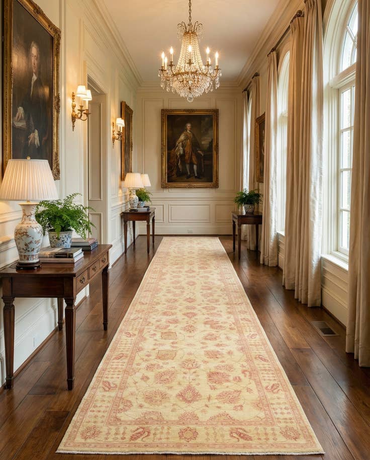 Detail image of 5' 3 x 29' 1 Hand Knotted Peshawar Ziegler Oriental Runner Rug