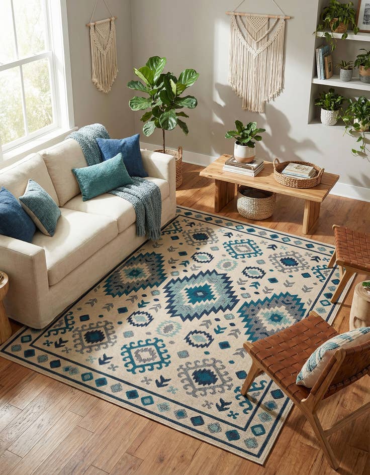 Detail image of 7' 10 x 10'  Washable Baja Indoor / Outdoor Rug