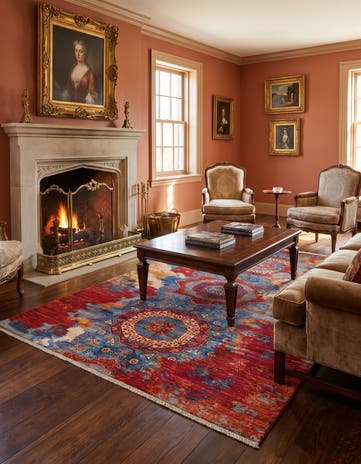 5' 9 x 8' 5 Hand Knotted Mamluk Ziegler Rug