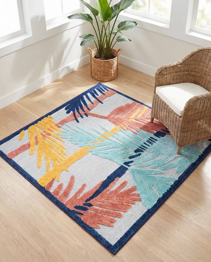 Detail image of 5' 3 x 5' 3 Easy-Clean Belize Indoor / Outdoor Square Rug
