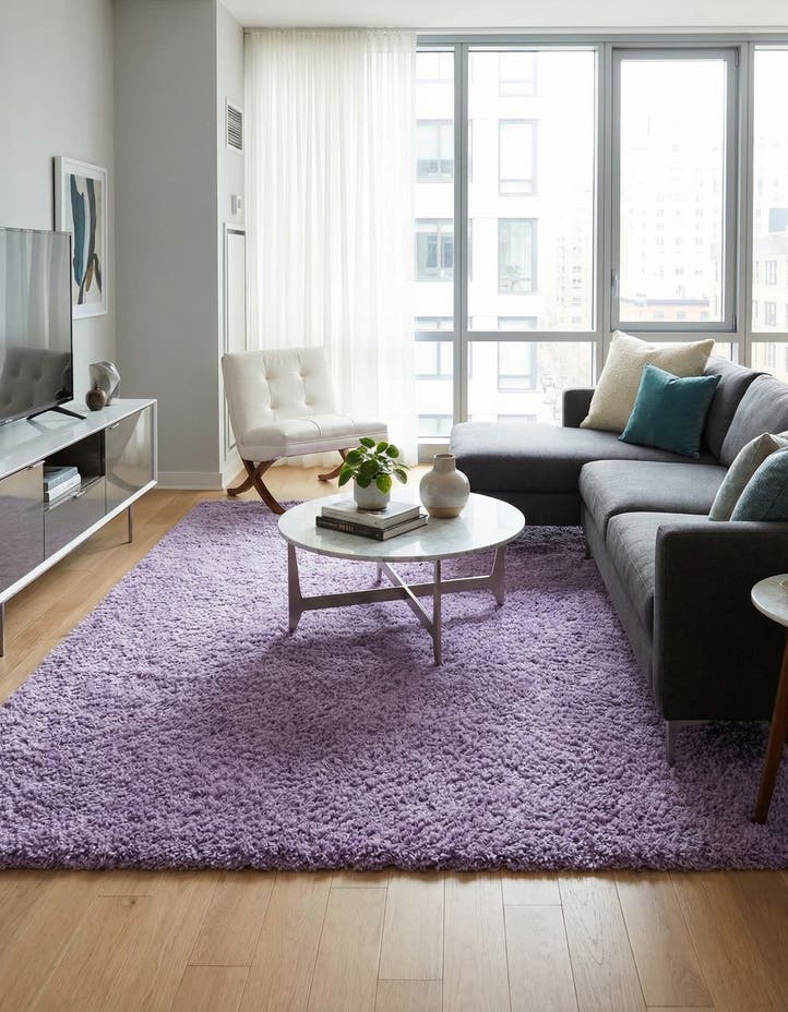 7' 10 x 10' Solid Shag Rug