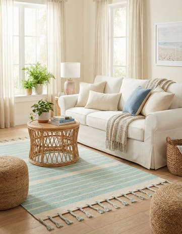 4' 1 x 6' 1 Hand Woven Chindi Cotton Rug