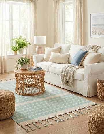 4' 1 x 6' 1 Hand Woven Chindi Cotton Rug