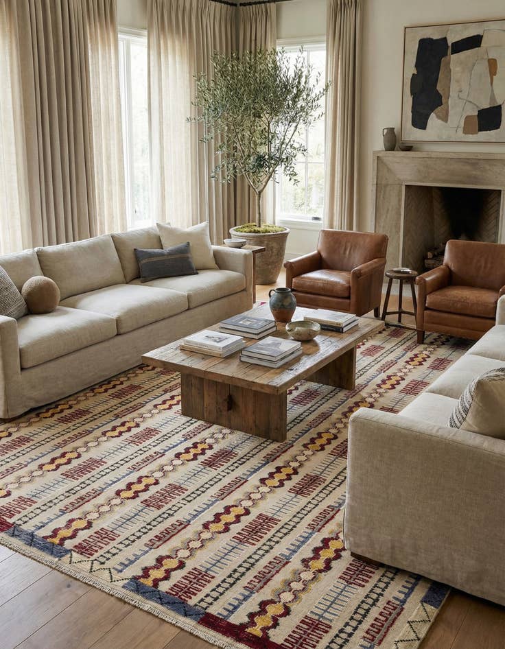 Detail image of 8' 10 x 12' 4  Hand Knotted Darya Wool Rug